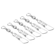 Fishing Barrel Swivel with Safety Snap, 50Pcs 35lb Carbon Steel, Silver