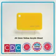 A4 Yellow 4 Pack 3mm Acrylic Perspex Sheet
