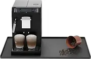 Silicone Coffee Mat with Raised Edges, 20'' x 15'', Keep Tidy for Countertops, Accessories Fit Under Coffee Maker Espresso Machine, Dish Drying Mat, Baking Mat (Black)