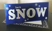 Let It The Snow Season's Greetings Holiday Blue Foil Greeting Cards - Set of 18