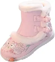 [FEIFEISISTER] Snow Boots, Kids, Girls, Dress Shoes, Shichi-Go-San Sandals, Embroidery, Floral Pattern, Chinese Style, Easy to Wear Instead of Zori Sandals, Formal Shoes, Fleece Lined, Children's Shoes
