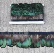 Natural Green Pheasant Feather Fringe Ribbon Trim Price for 30cm DIY Craft Decor