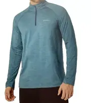 Eddie Bauer Men's Freedry Motion Performance 1/4 Zip Long Sleeve Shirt (M,Green)
