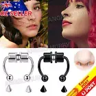 Fake Nose Ring Segment Helix Tragus Faux Clicker Non-Piercing Magnetic NEW