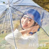 在飛比找momo購物網優惠-【雙龍牌】超大傘面日系透明傘 玻纖防風直傘雨傘(自動直立傘環