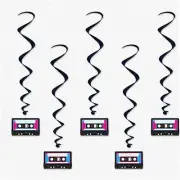 Retro Revival 80's Blast Hanging Whirls - 5 Piece Spiral Decorations for 1980's