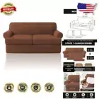 Simple & Sophisticated Stretch Loveseat Slipcover - T Cushion, Machine Washable