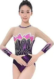 [Zagitova] Long Sleeve Rhythmic Gymnastics Leotards for Girls Women's High Elasticity Dance Unitards for Competition