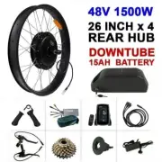 48V 1500W 15A EBIKE CONVERSION KIT FAT TYRE EBIKE 26X4 INCH REAR 170MM EBIKE KIT