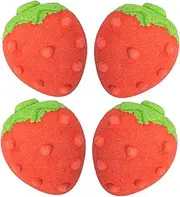 4pcs Fragrance Bath Salt Bubble Bath Balls Strawberry Shape Boys and Girls Fun Bath Set for Home Spa