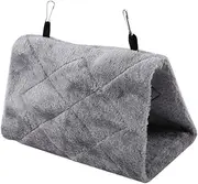 Soft Plush Hammock Hanging cage Bird nest Nestling hut Tent Bird Parrot Winter Warm Bed pet Toys(Gray, M)