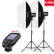 2X Godox SK300II Studio Flash + Softbox + Light Stand + XPRO-N Trigger for Nikon