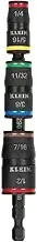 KLEIN TOOLS Impact Driver, 7-in-1 Impact Flip Socket Set, 6 Hex Driver Sizes plus a 1/4-Inch Bit Holder 32907, Black/Orange