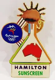 HAMILTON SUNSCREEN SYDNEY OLYMPIC GAMES 2000 PIN BADGE COLLECT #641