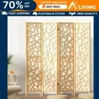 4 Panel Room Divider Screen 162x170cm Clover Natural Privacy Partition Hom 4P-NT