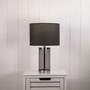 Oriel Lighting NIZIO GREY Smoke Glass Table Lamp