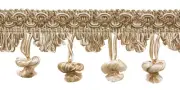 Ivory Light Beige 2" Onion Tassel Fringe Trim White Sands [By The Yard]
