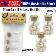 6/12 x Craft Glass Bottle Cork Stopper Wedding Party Storage Container 20ML AU