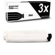 3x Eurotone Toner Black for OKI C-822-DN C-822-N