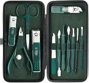 Beauté Secrets Nail Cutter Set - 12-Piece Ultra Sharp Nail Clipper Set with Nail File for Men & Women | Perfect for Thick Toenails & Fingernails | Nail Care Tools, Green