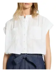 [David Lawrence] Sena Textured Top in White