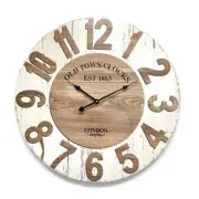Classic Old Town London Printed Face Design 3D Numbers MDF Wall Clock 58cm