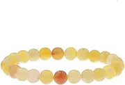 [IBOWZ] Crystal Bracelet Bead Bracelets Chakra Bracelet, 7 Chakra 8Mm Natural Stone Beads Yellow Tourmaline Elastic Bangle Jewelry Pray Yoga Energy Balance Reiki Charm Diffuser Friend