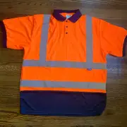 AYKRM High Visibility Shirt Reflective Tape Safety Security Work Size XXL