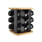 13pc Maxwell & Williams Harstad Spice Rack w/ Jars Set - Black