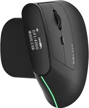 DELUX MV6DB Ergonomic Bluetooth Mouse, Wireless Vertical Mouse with OLED Screen