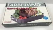 NEW Farberware Remarkable Roaster Silverstone Nonstick 15" x 10" x 2.75" Heavy!!