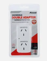 Ozoffer Double Adaptor Surge Protection Power Indicator 240V
