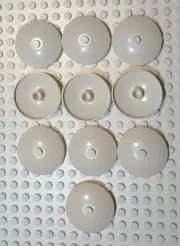Lego White 4x4 Concave Round Plate x10
