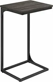 [VASAGLE] C-Shaped End Table, Side Table for Sofa, Couch Table with Metal Frame, Small TV Tray Table for Living Room, Bedroom, Ebonized Oak Finish and Black