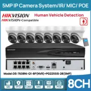Hikvision 8CH 4K NVR 5MP IP Camera Security CCTV System IR30M Audio POE Outdoor