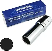 WHEEL CONNECT Lug Nuts Key for Spline Drive Lug Nuts and Bolts, 6 Point Spline Lug Nuts Socket，19 mm (3/4”) & 21 mm (13/16”) Hex,Chrome Finish, Light Version.