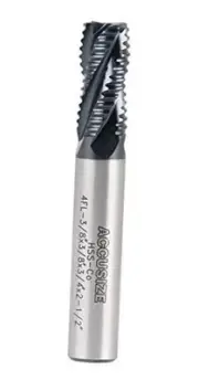 Standard Tooth M42 8% Cobalt TiAlN Roughing End Mill, 3/8" Diameter, 3/8"