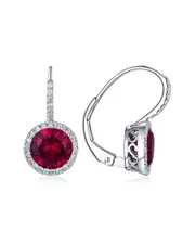 Diana M. Fine Jewelry 14K 3.48 ct. tw. Diamond & Ruby Corundum Earrings