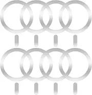 8 Pack Universal Metal Rings Sticker Compatible with MagSafe Magnetic Wireless Charger iPhone 16/15/14/13 Pro Max Mini, Ultra-Thin Car Charger Conversion Accessories (NO Magnet), Silver