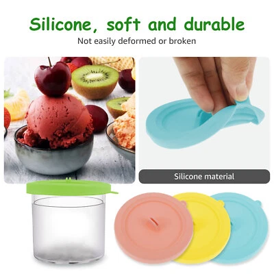 8Pcs Ice Cream Container Lid Silicone Ice Cream Container Replacement flTuX