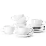 Porcelain Coffee Cups Set With Saucer 6 Ounce White Porcelain Cup And Saucer Set