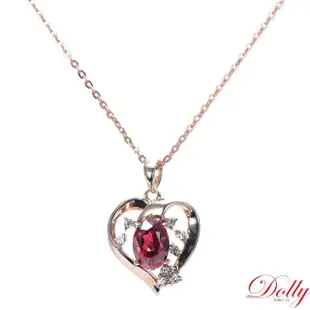 【DOLLY】1克拉 18K金天然尖晶石鑽石項鍊