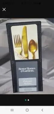 Faux Vegan Leather Black Flatware Holder Better Homes And Garden Silverware
