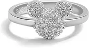 [H&Beautimer] 925 Sterling Silver Rings for Women-Cute Mickey Design Rings-Women's Girls Fine Jewelry-AAA CZ Wedding Rings 3-4-5-6-7-8-9#-Handmade in Italy