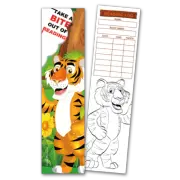 30 Tiger 'Take a Bite out of Reading' Coloring Bookmarks with Reading Logs