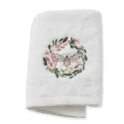 Pilbeam Living White Floral Bee Cotton Face Washer 32x32cm Absorbent Towel Cloth