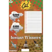 OIL 1 POINT/200P 710 PULL TAB HARD CARD TICKETS SEALS INSTANTS GAME