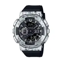 在飛比找PChome24h購物優惠-【CASIO G-SHOCK】頹廢搖滾風潮流雙顯腕錶-油漬銀