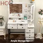 Dressing Table Vanity Set Make up Desk with 11 LED Light Mirror with Metal Legs