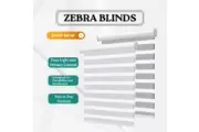 Zebra Roller Blind 60-180cm (Width) x 210cm (Drop) - 2 Colors